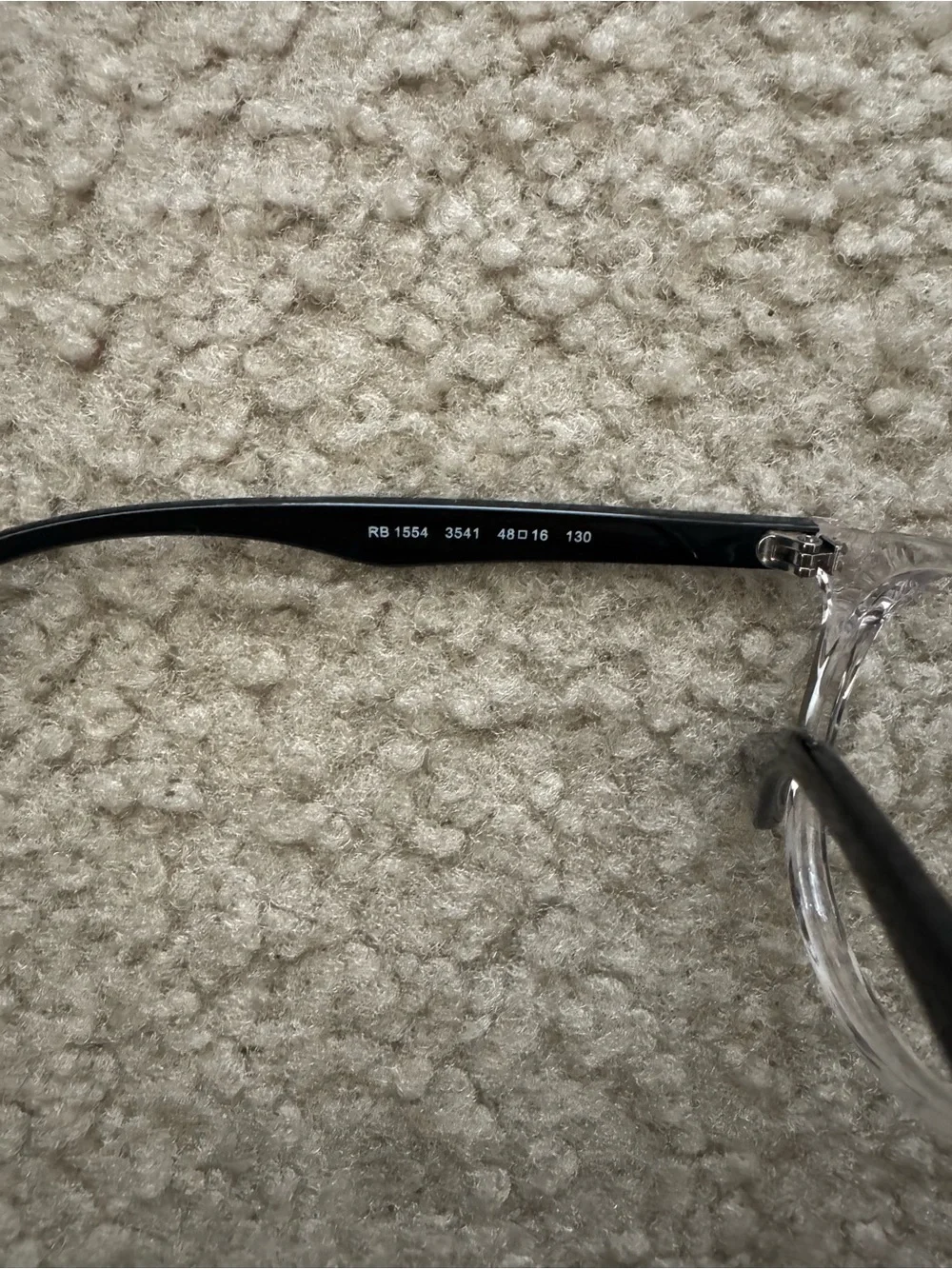 Ray-Ban Junior RY1554 Kids Eyeglass Frames – Crystal Clear & Black – 48-16-130